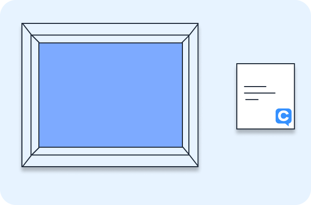 An artwork on a gallery wall with a Capption label tag beside it